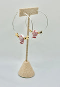 Gold Hoop Earrings with Red Fish Charm | Fun Coastal Statement Hoops
