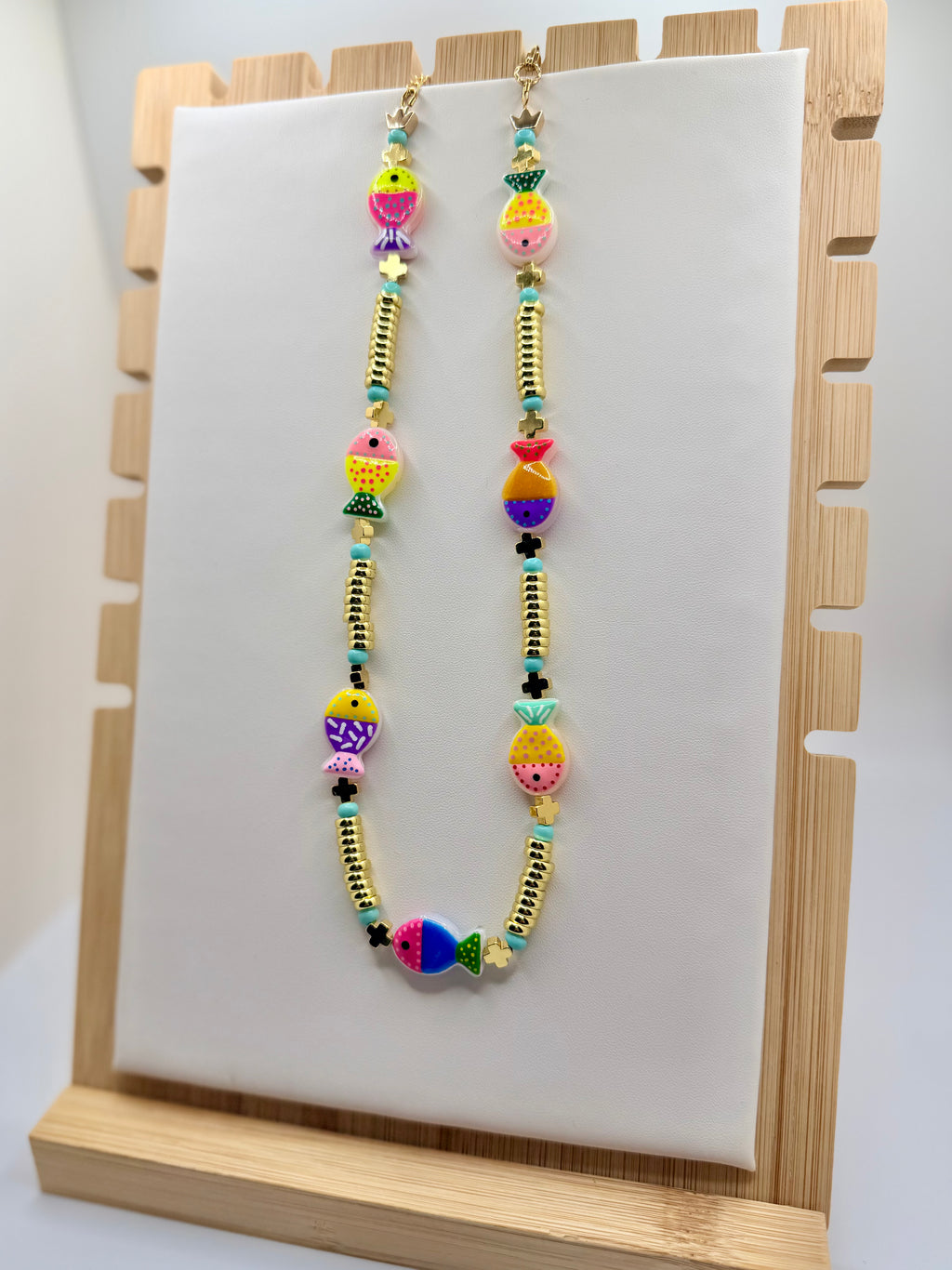 Colorful Fish Beaded Necklace