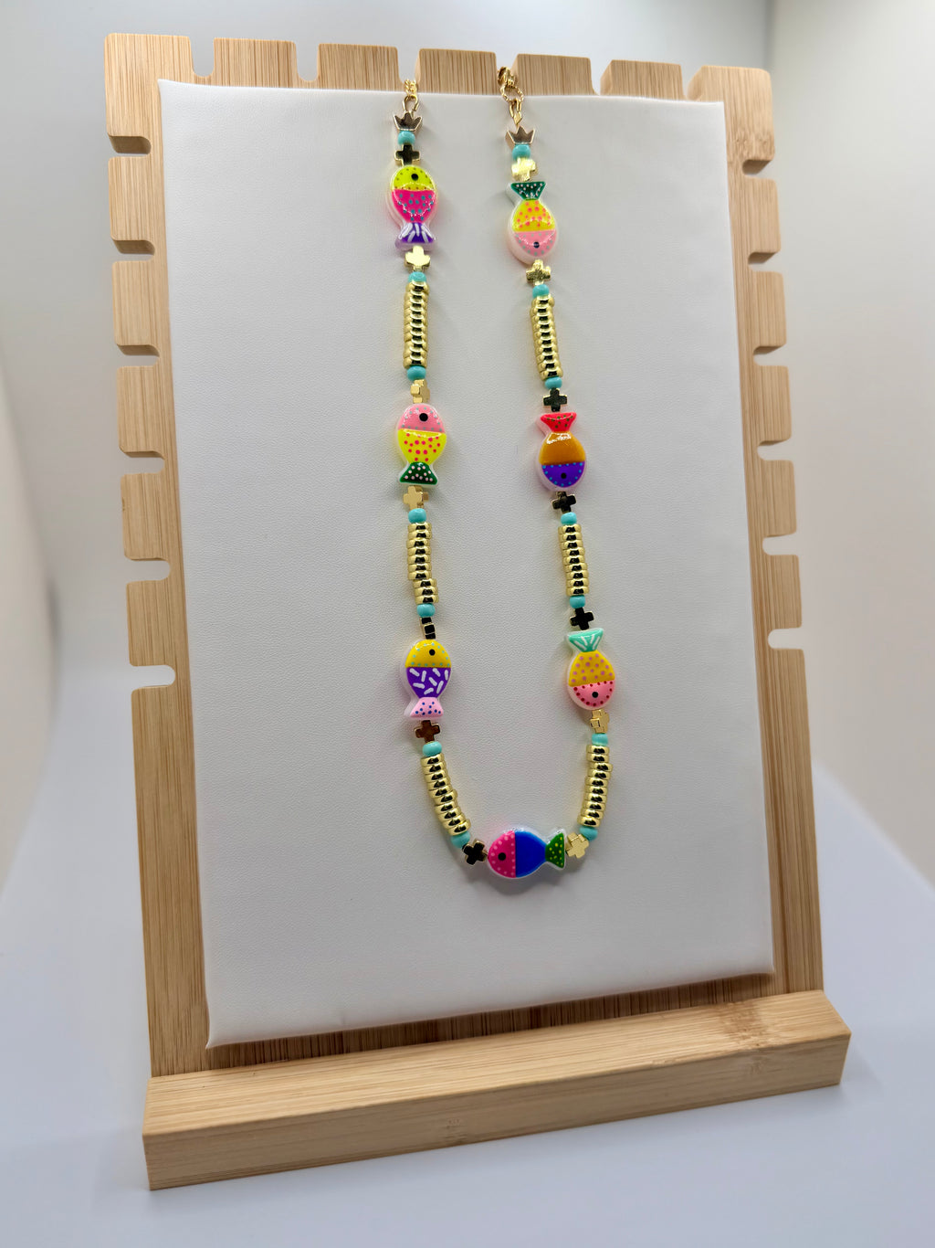 Colorful Fish Beaded Necklace