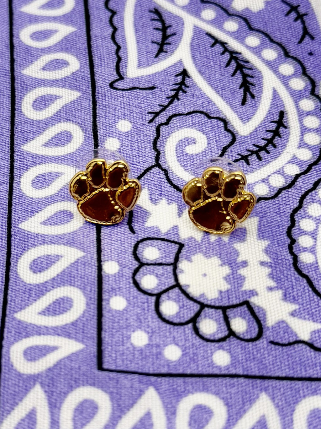 Deep Tiger Paw Stud Earrings | Clemson Game Day