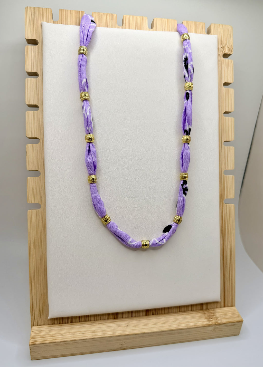 Tiger Lily Lavender Fabric Necklace | Game Day Jewelry