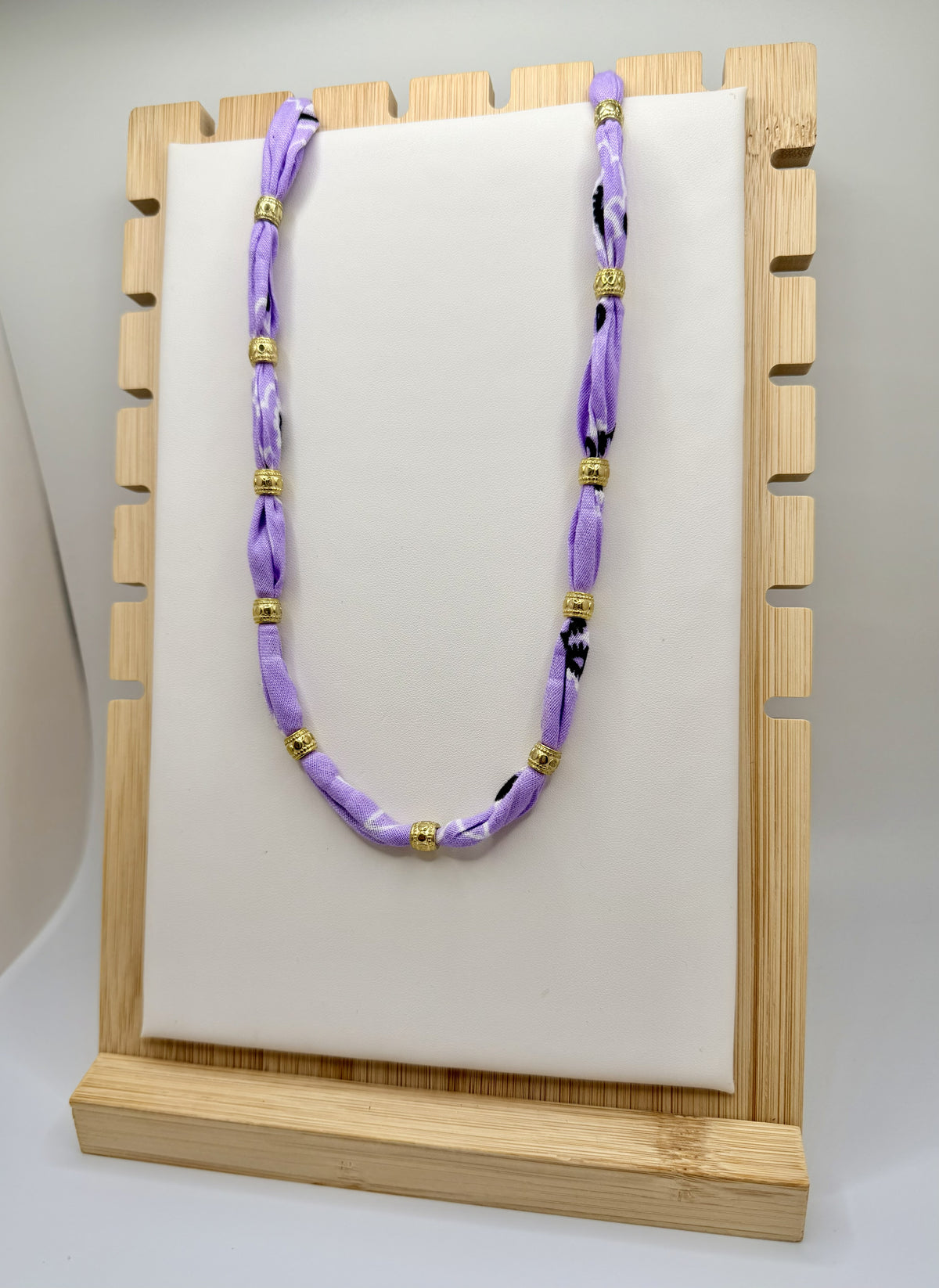 Tiger Lily Lavender Fabric Necklace | Game Day Jewelry