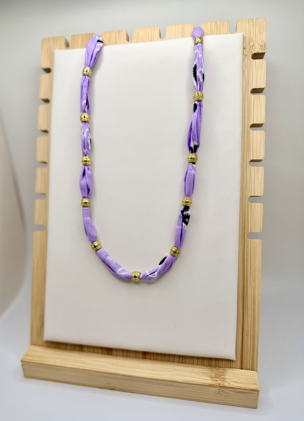 Tiger Lily Lavender Fabric Necklace | Game Day Jewelry