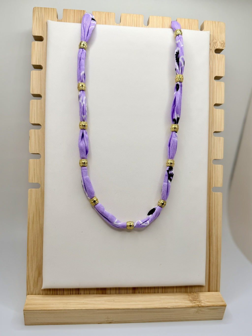 Tiger Lily Lavender Fabric Necklace | Game Day Jewelry