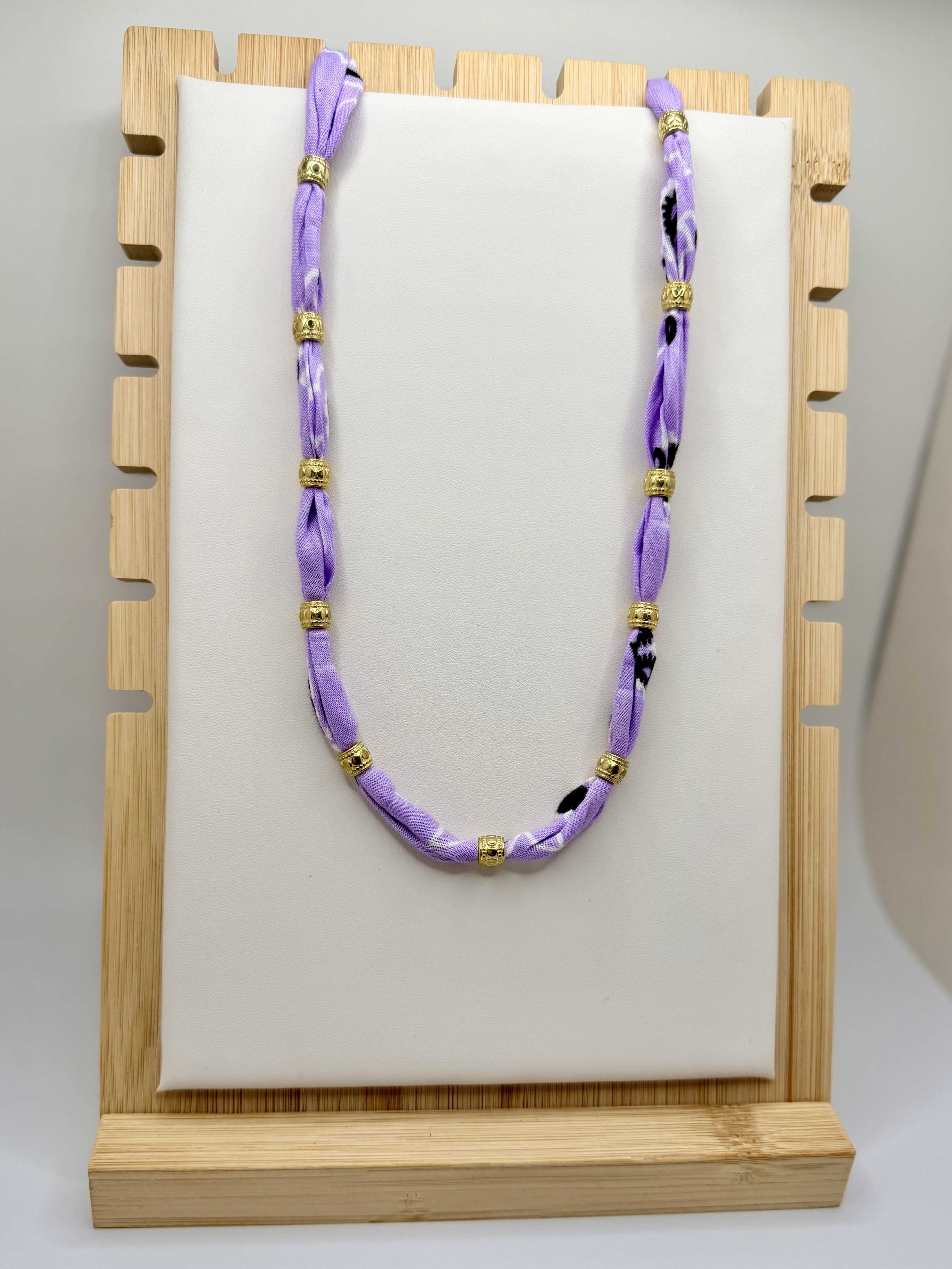Tiger Lily Lavender Fabric Necklace | Game Day Jewelry