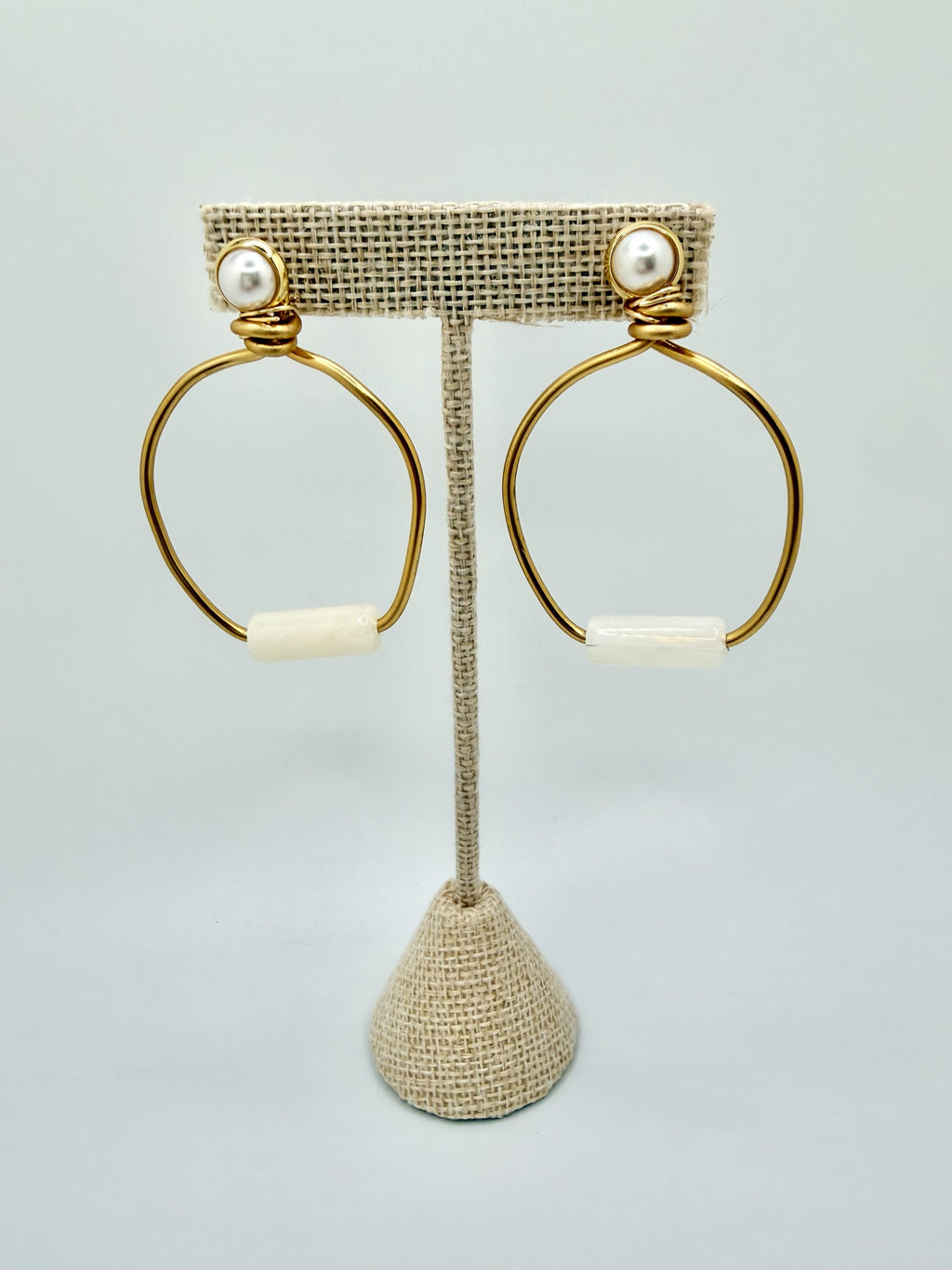 Estate Pearl Hoops