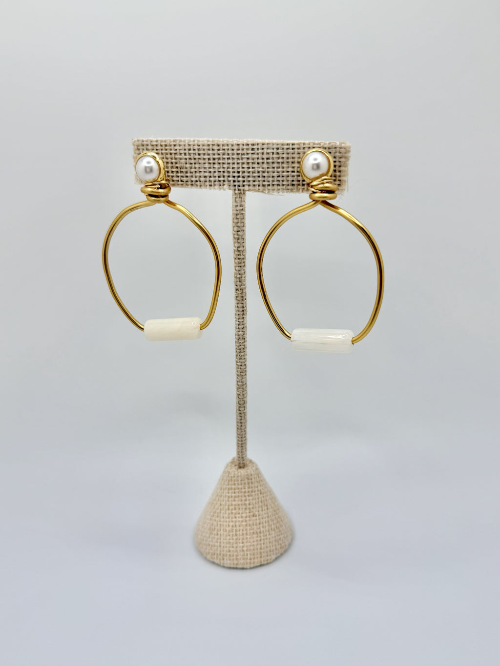 Estate Pearl Hoops