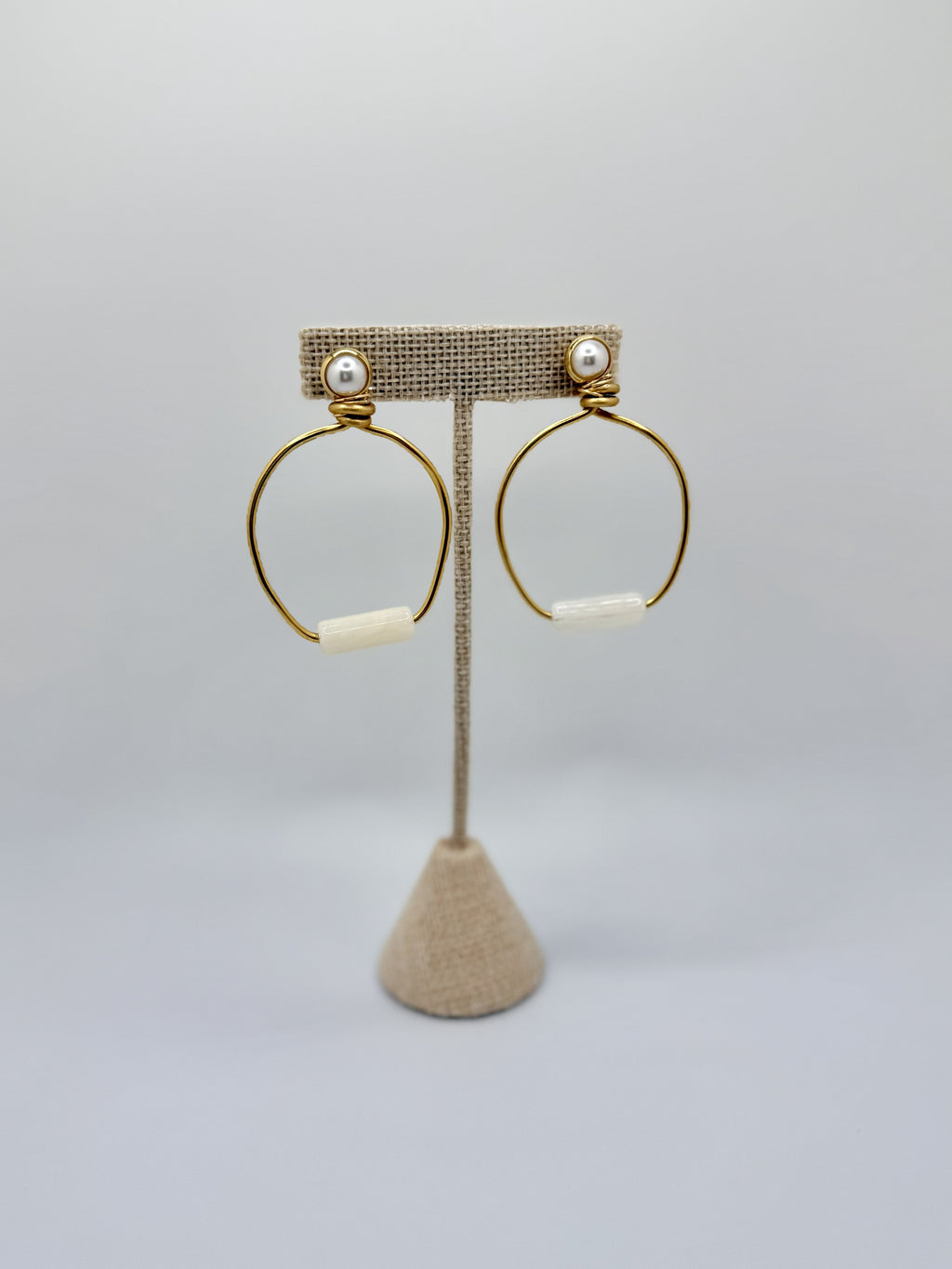 Estate Pearl Hoops