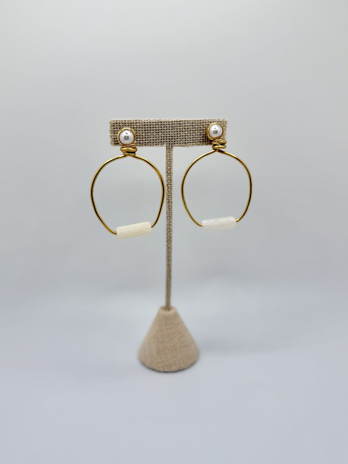 Estate Pearl Hoops