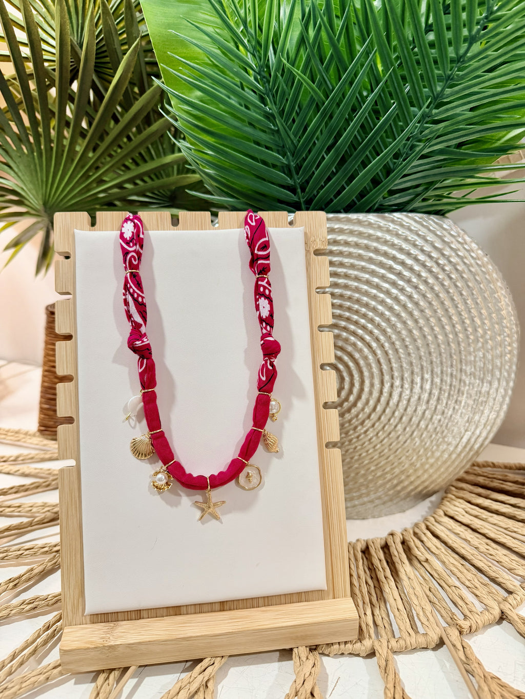 Raspberry Tide Charm Necklace