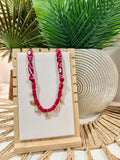 Raspberry Tide Charm Necklace