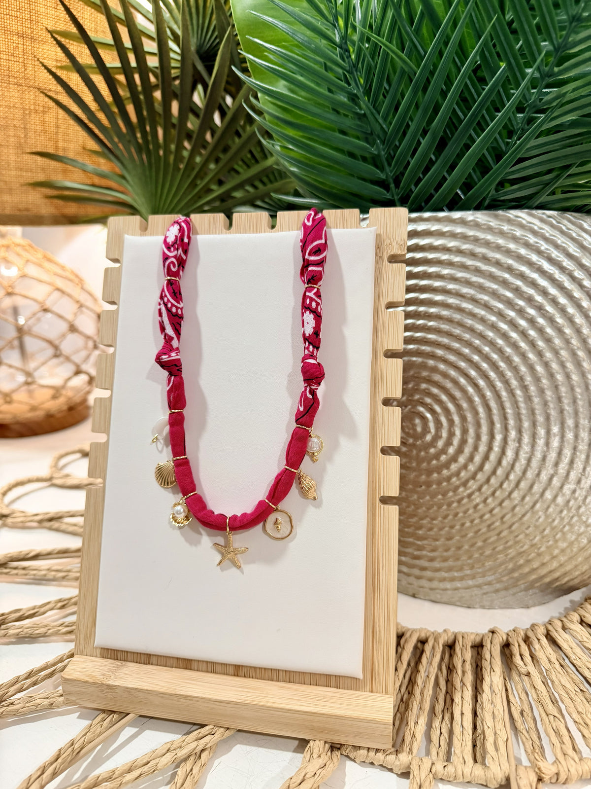 Raspberry Tide Charm Necklace