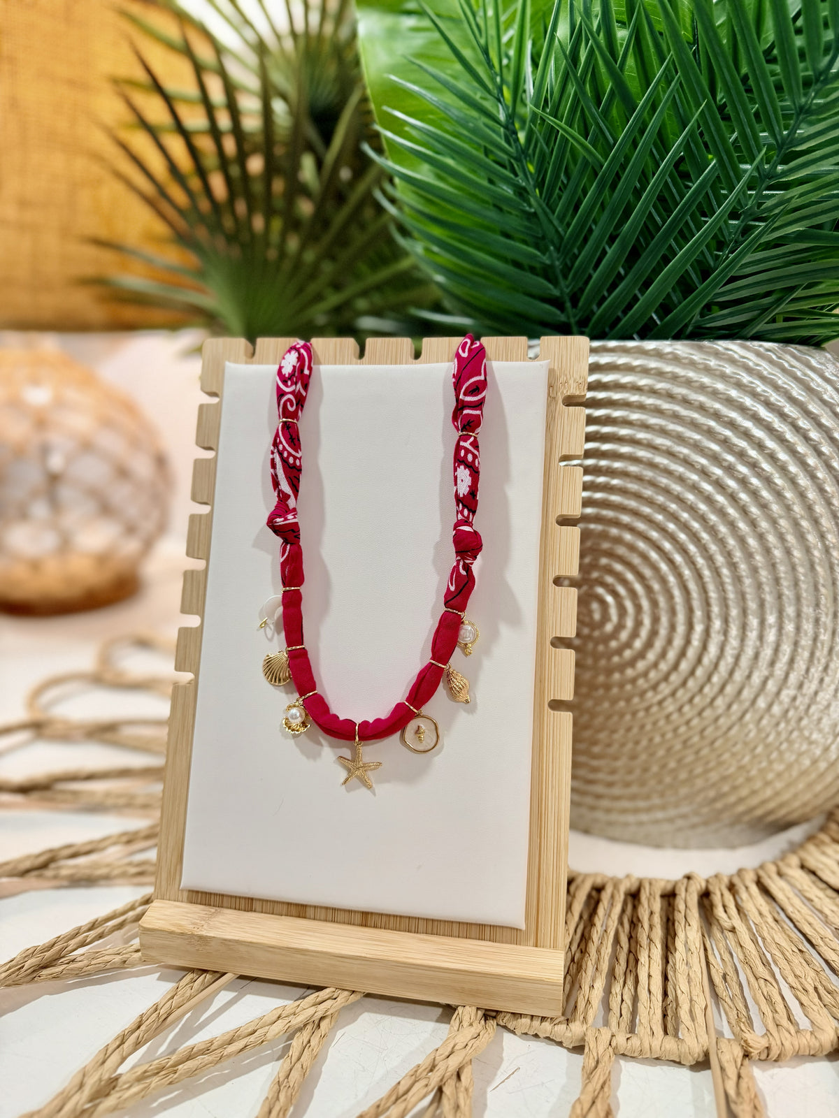 Raspberry Tide Charm Necklace