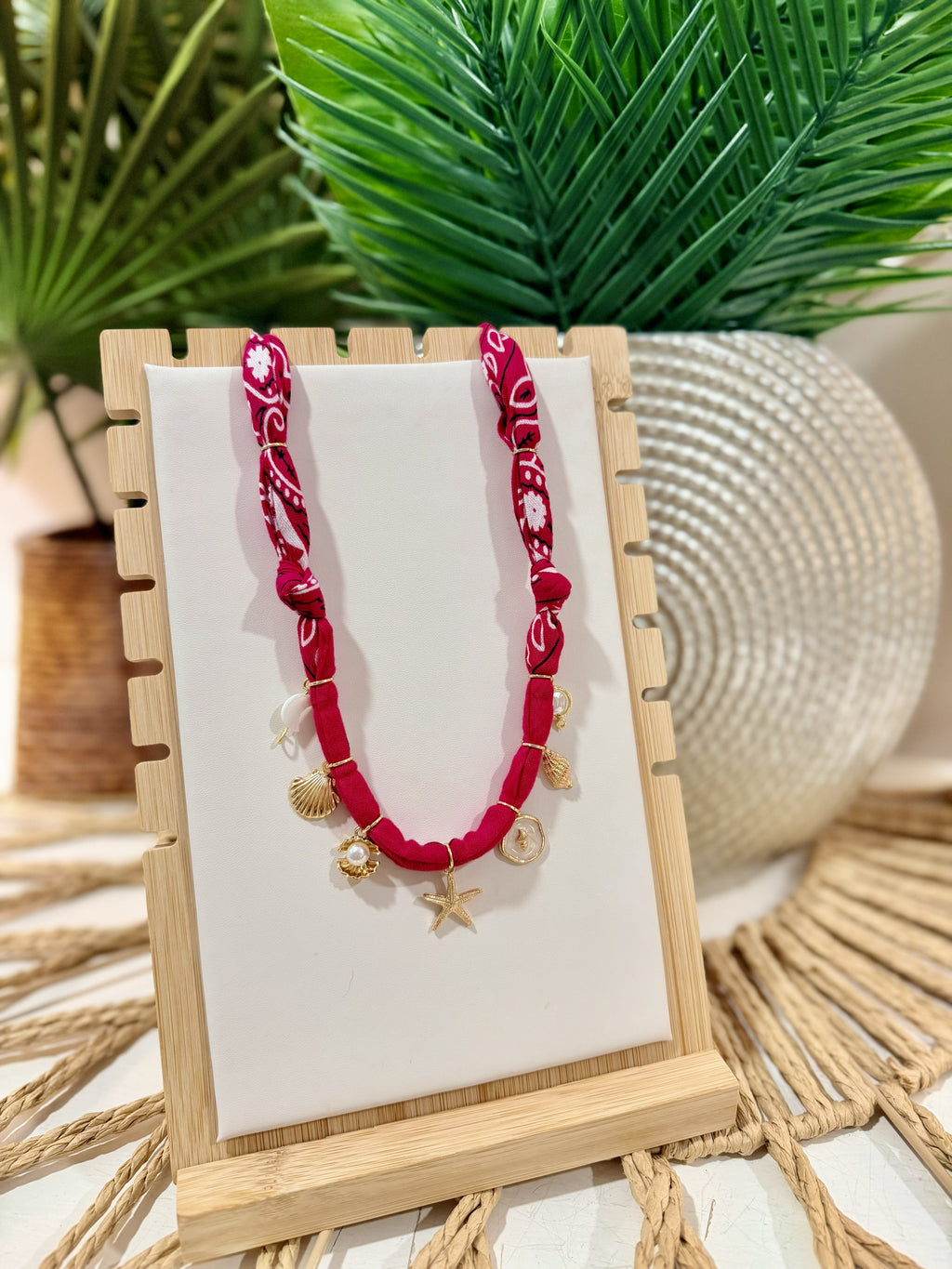 Raspberry Tide Charm Necklace