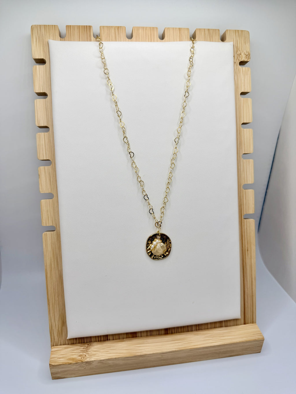 The Gilded Pearl Medallion Necklace