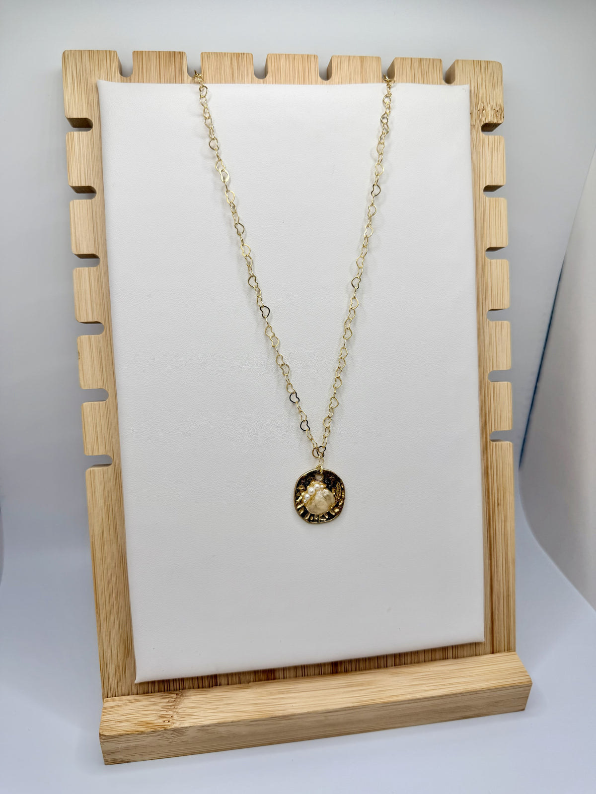 The Gilded Pearl Medallion Necklace