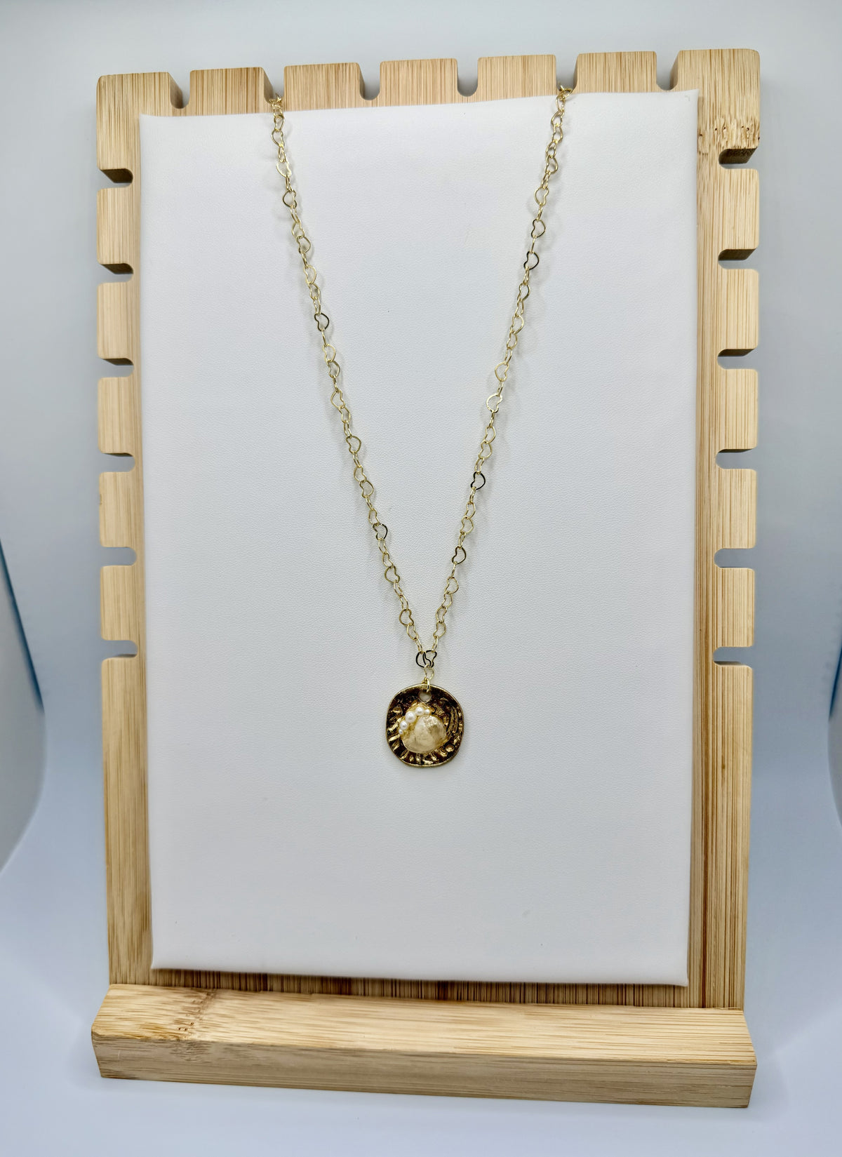 The Gilded Pearl Medallion Necklace