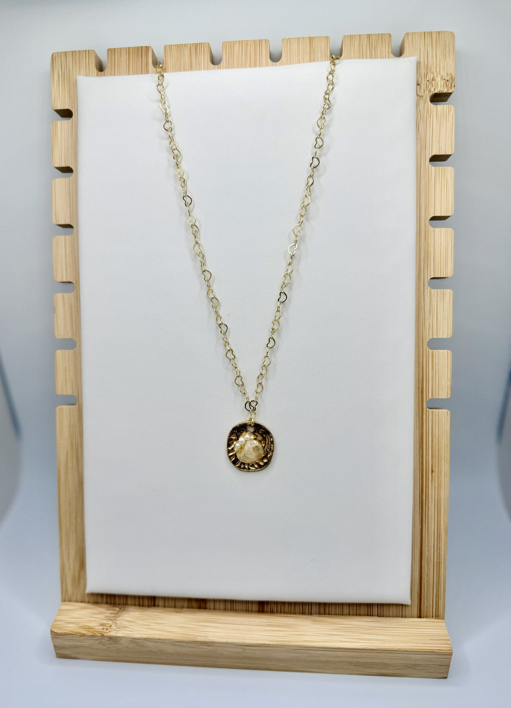 The Gilded Pearl Medallion Necklace