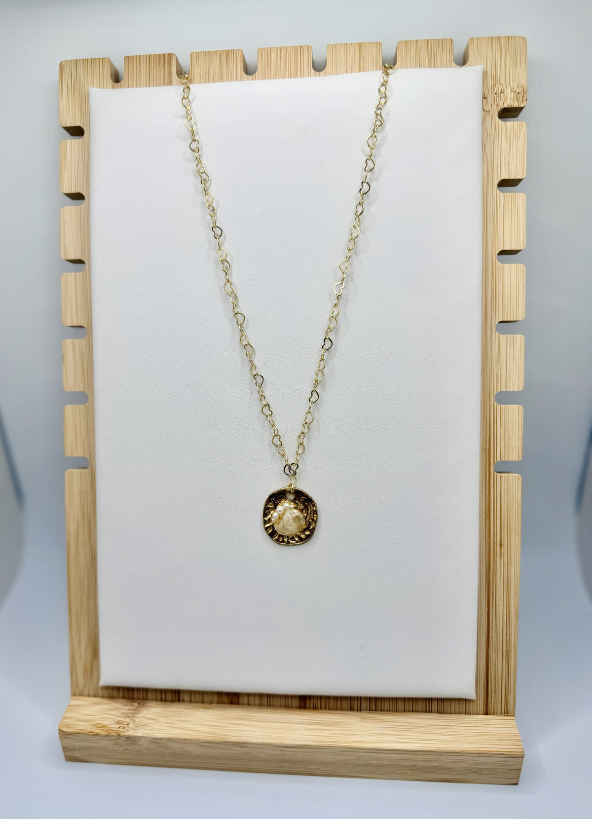 The Gilded Pearl Medallion Necklace