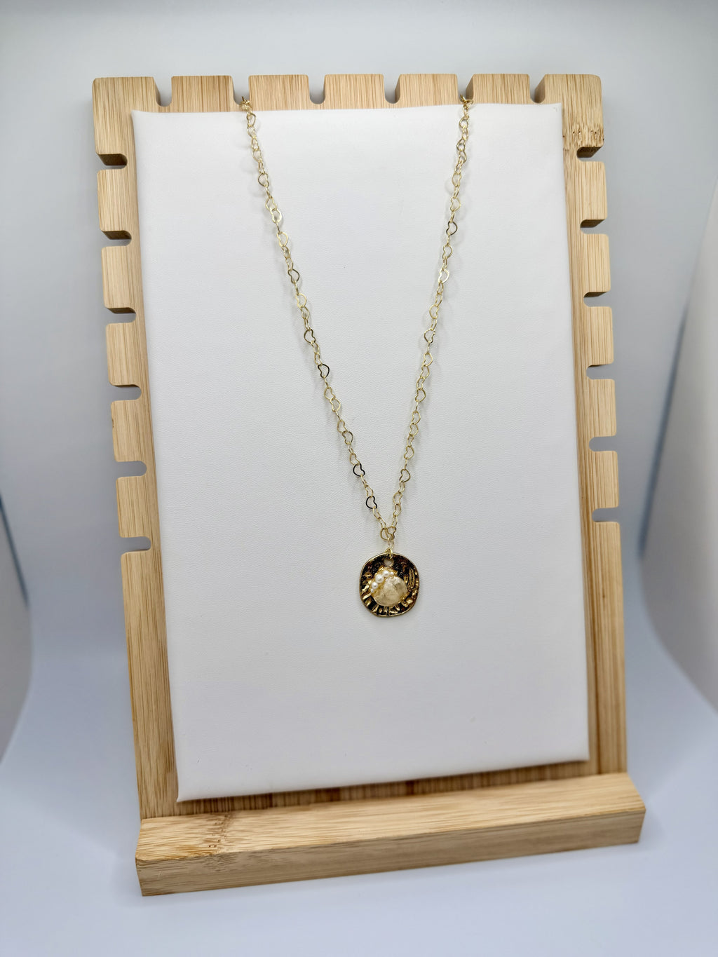 The Gilded Pearl Medallion Necklace