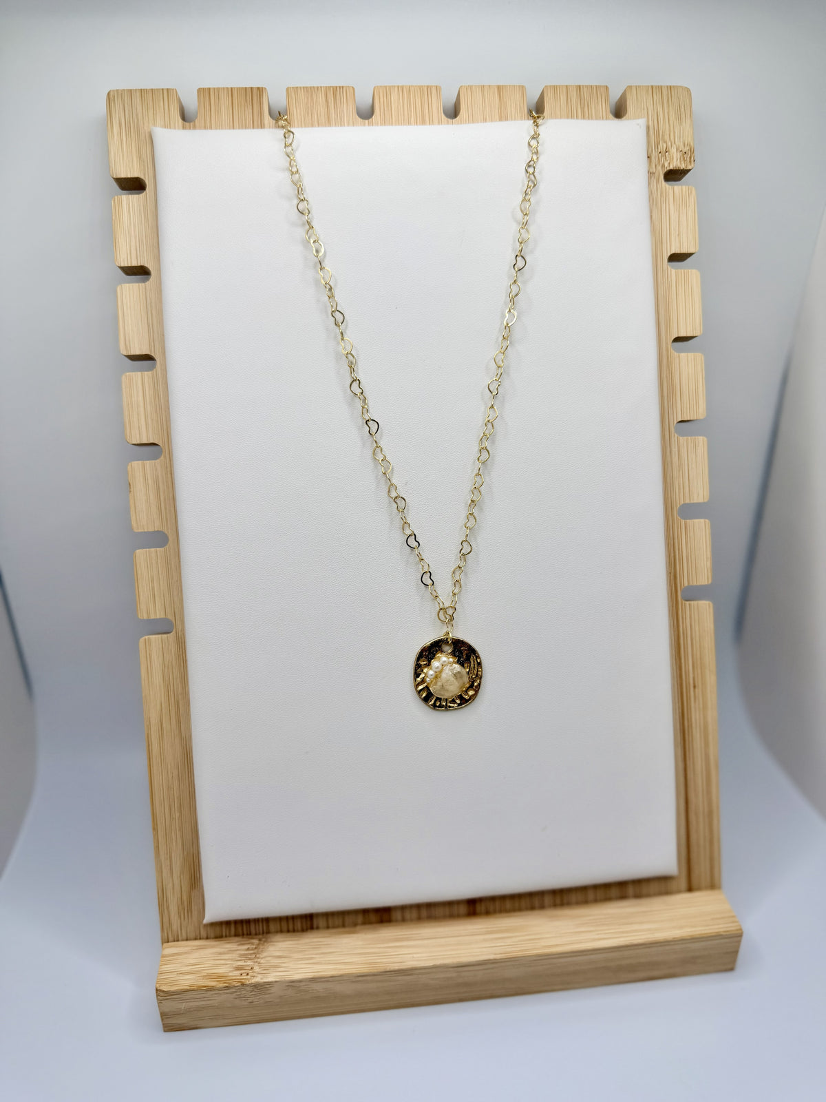 The Gilded Pearl Medallion Necklace
