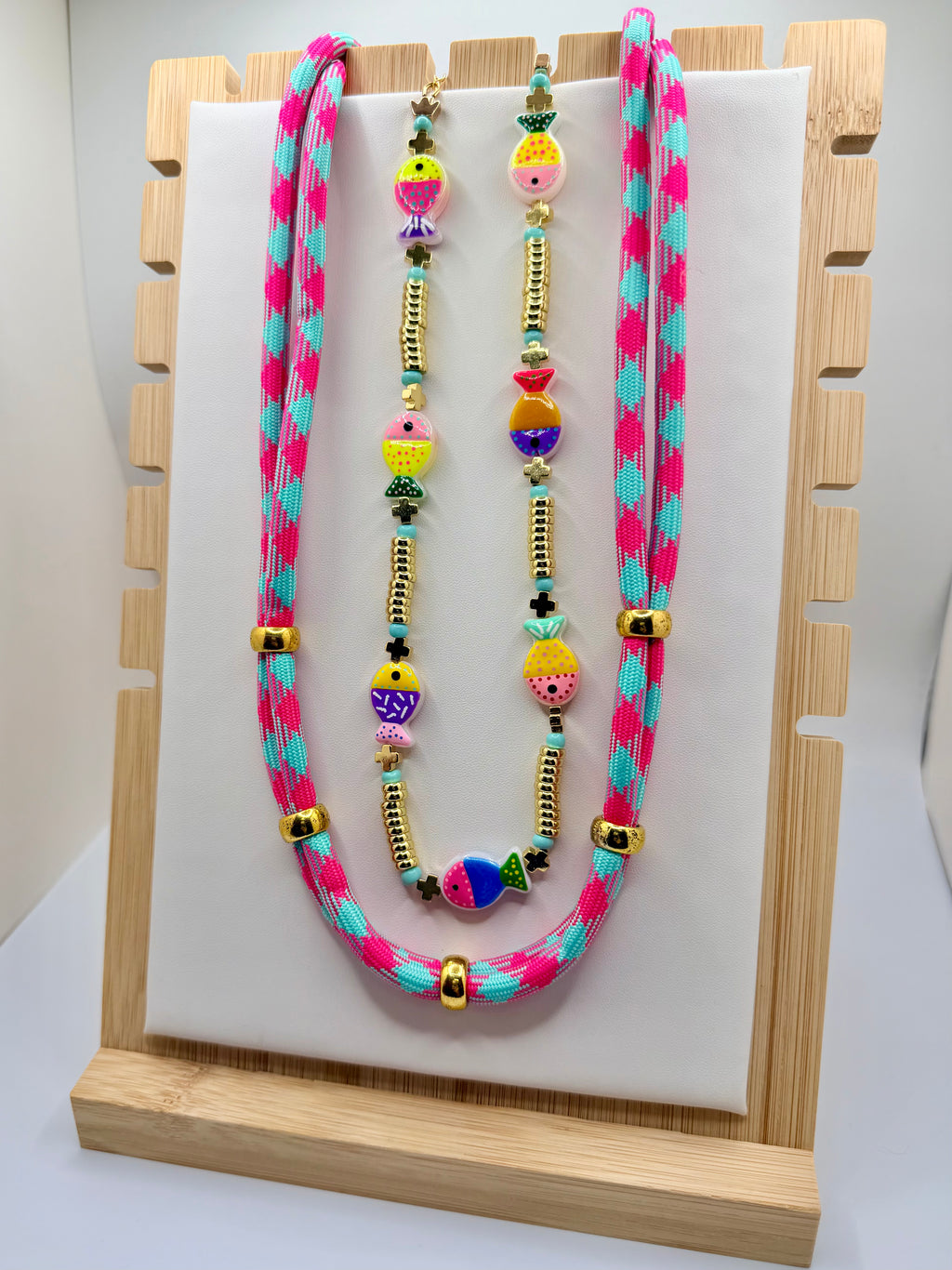 Colorful Fish Beaded Necklace