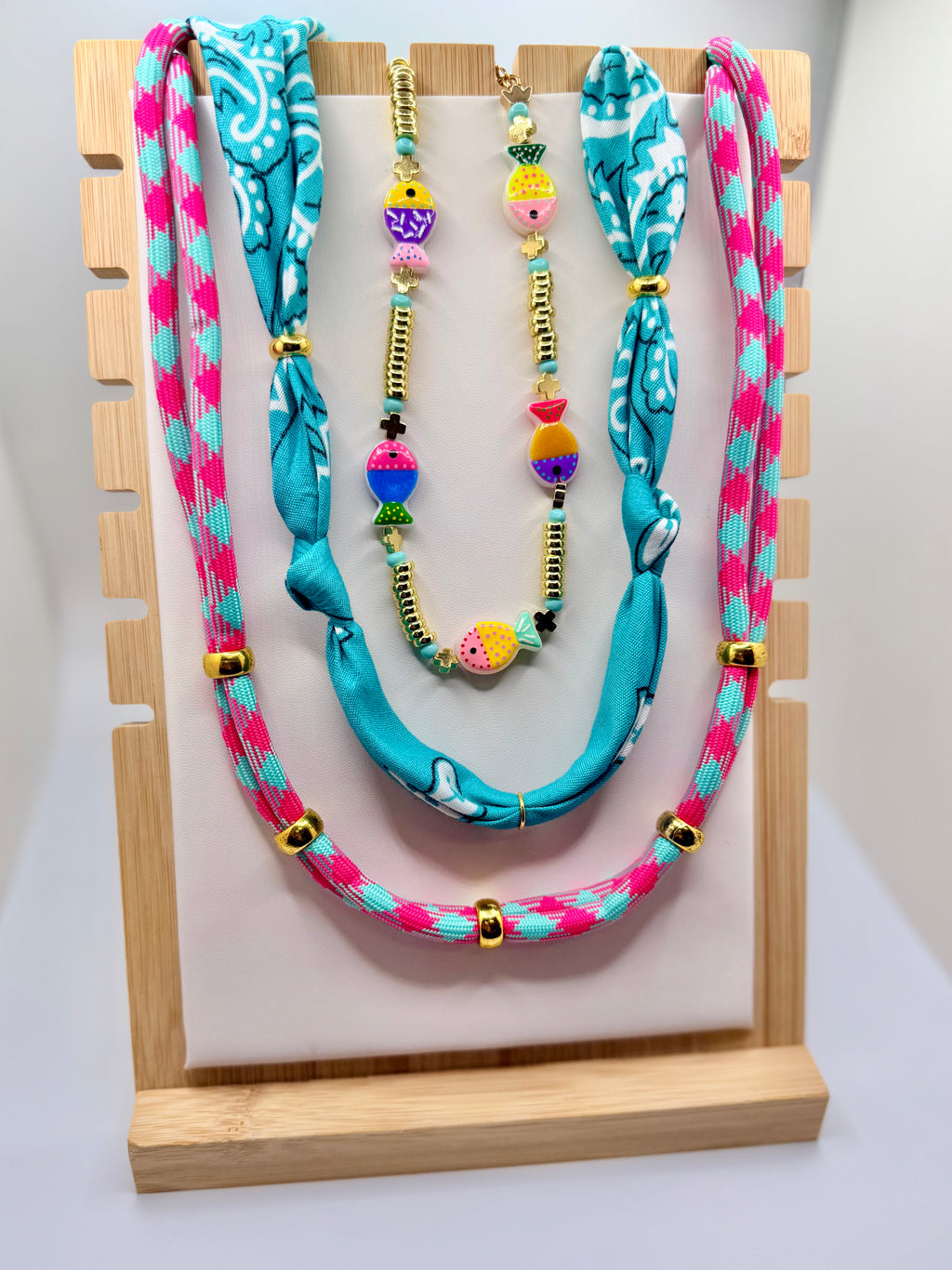 Colorful Fish Beaded Necklace