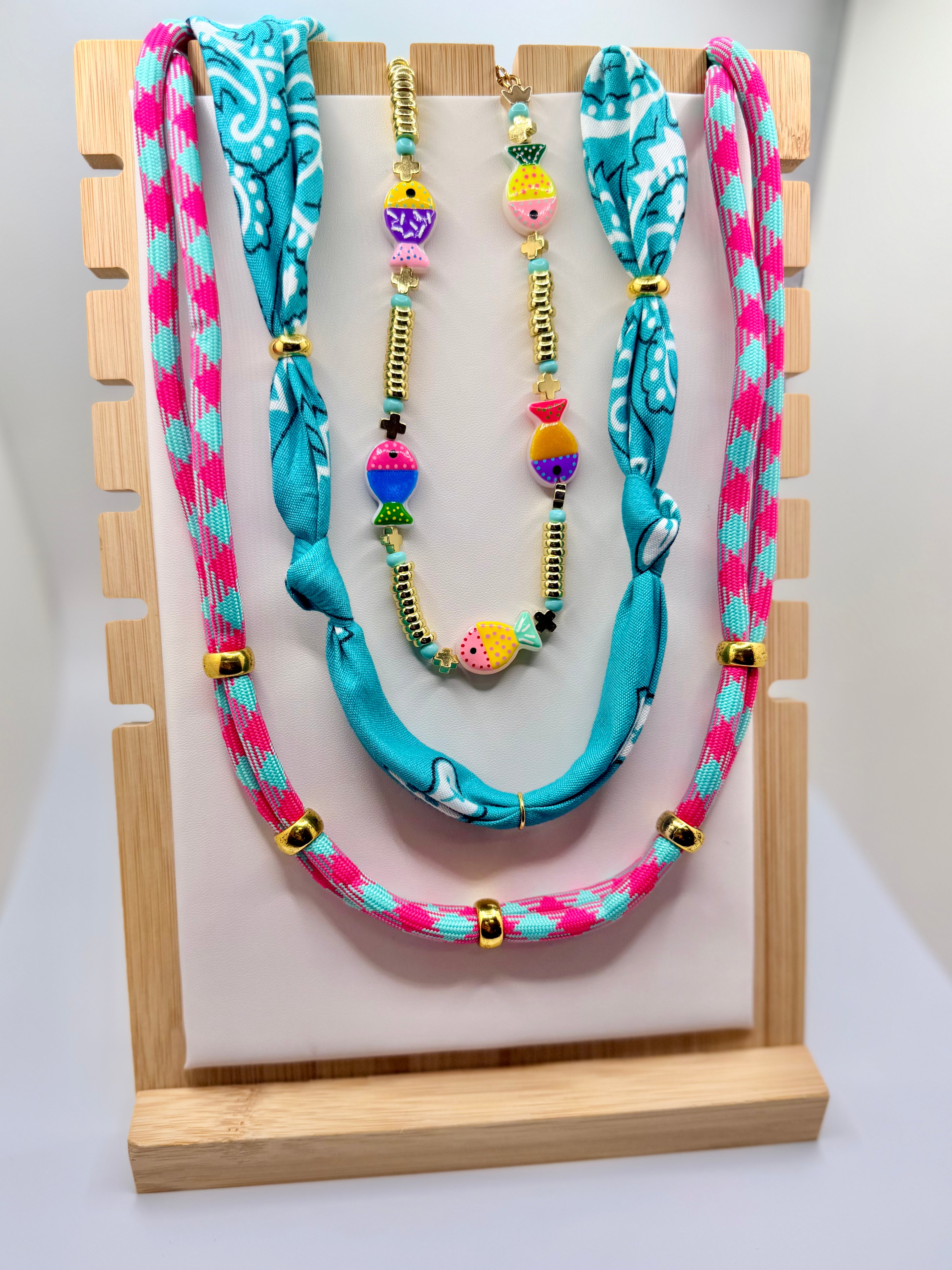 Colorful Fish Beaded Necklace