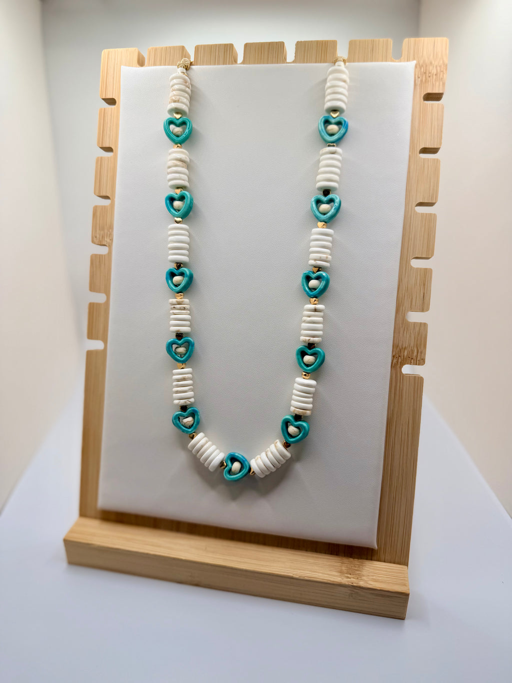 Heart & Stone Beaded Necklace