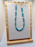 Turquoise Square Beaded Necklace