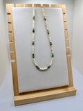White & Green Star Beaded Necklace