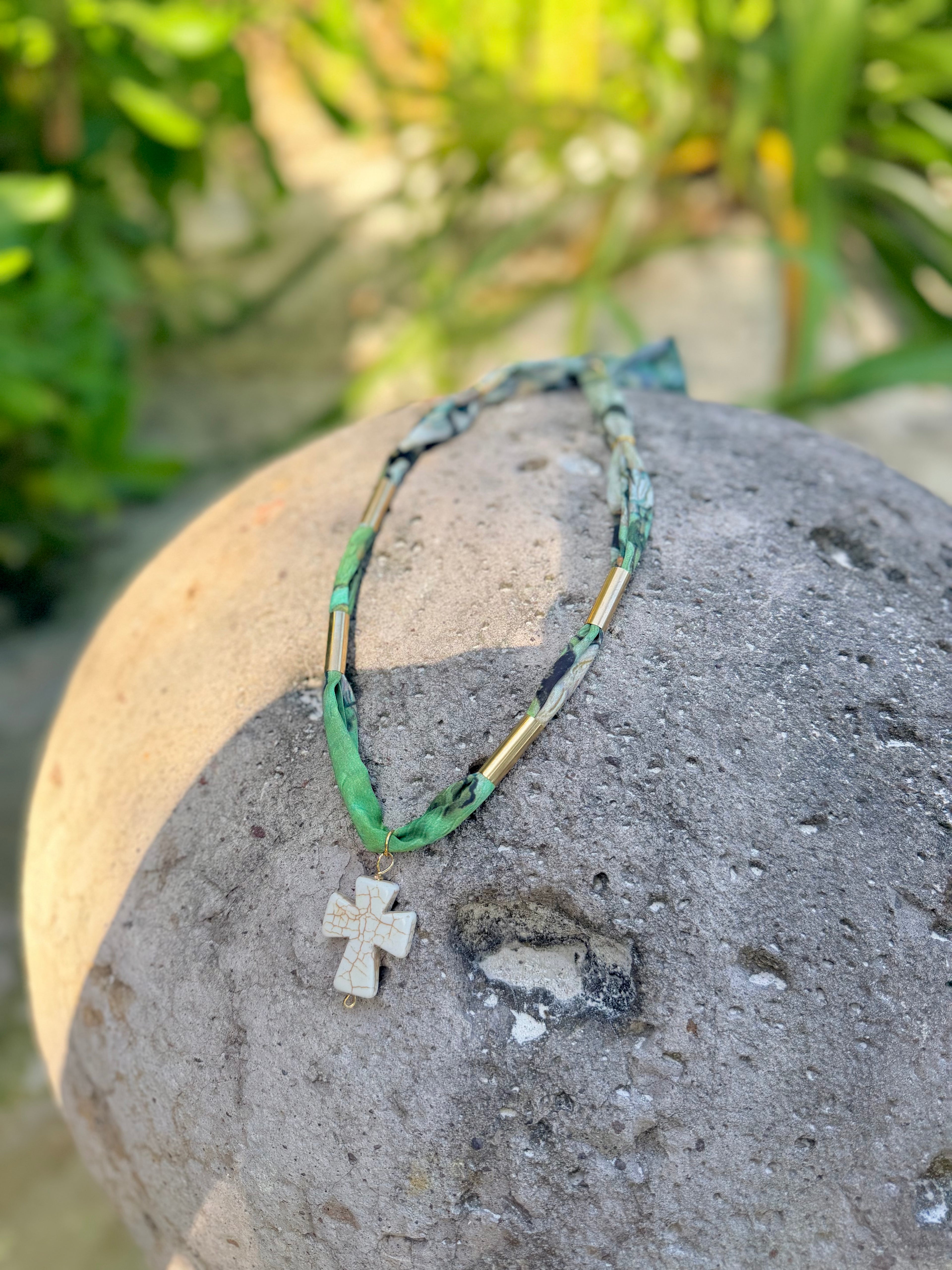 Bright Green Wrap Necklace