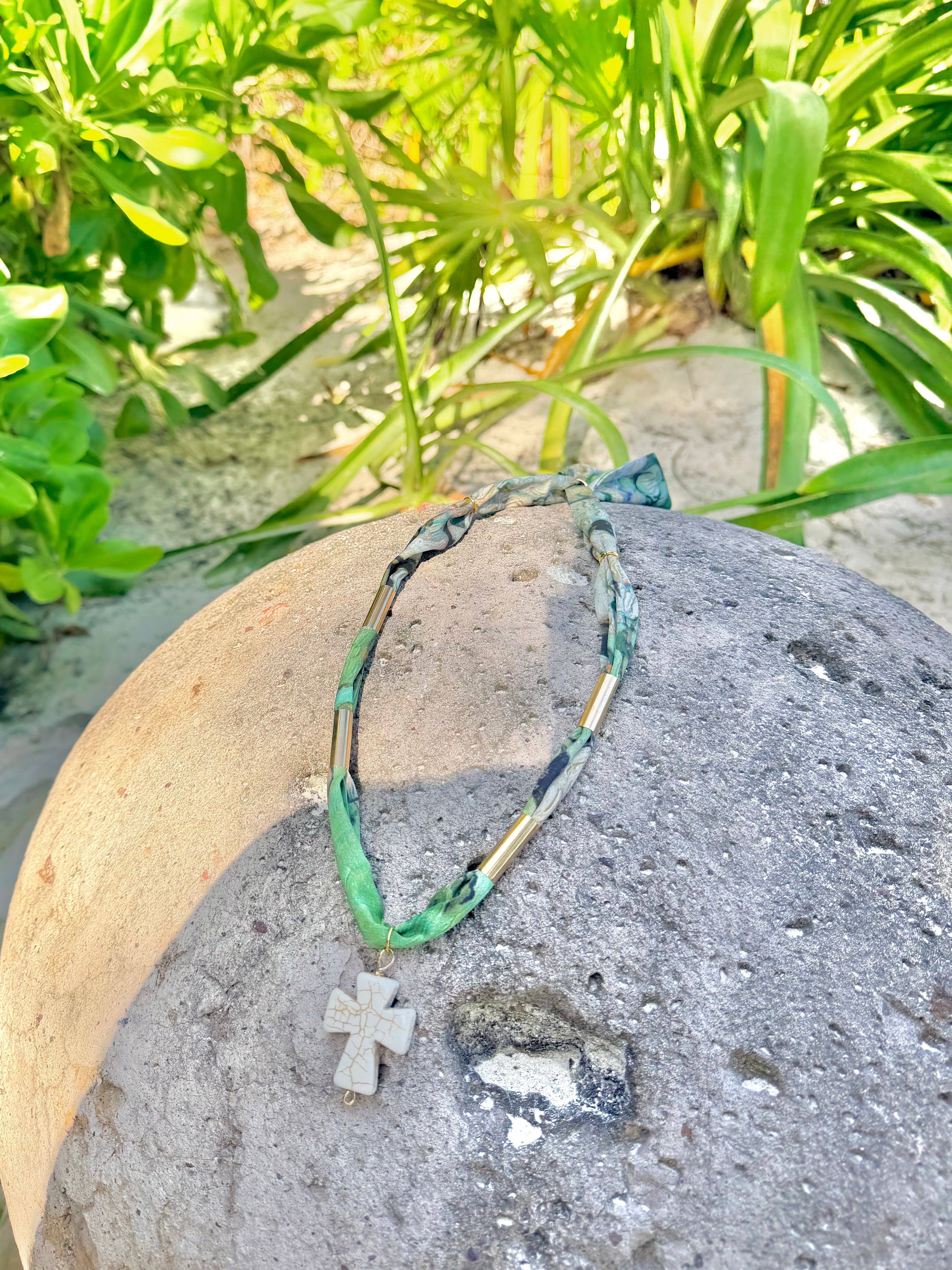 Bright Green Wrap Necklace