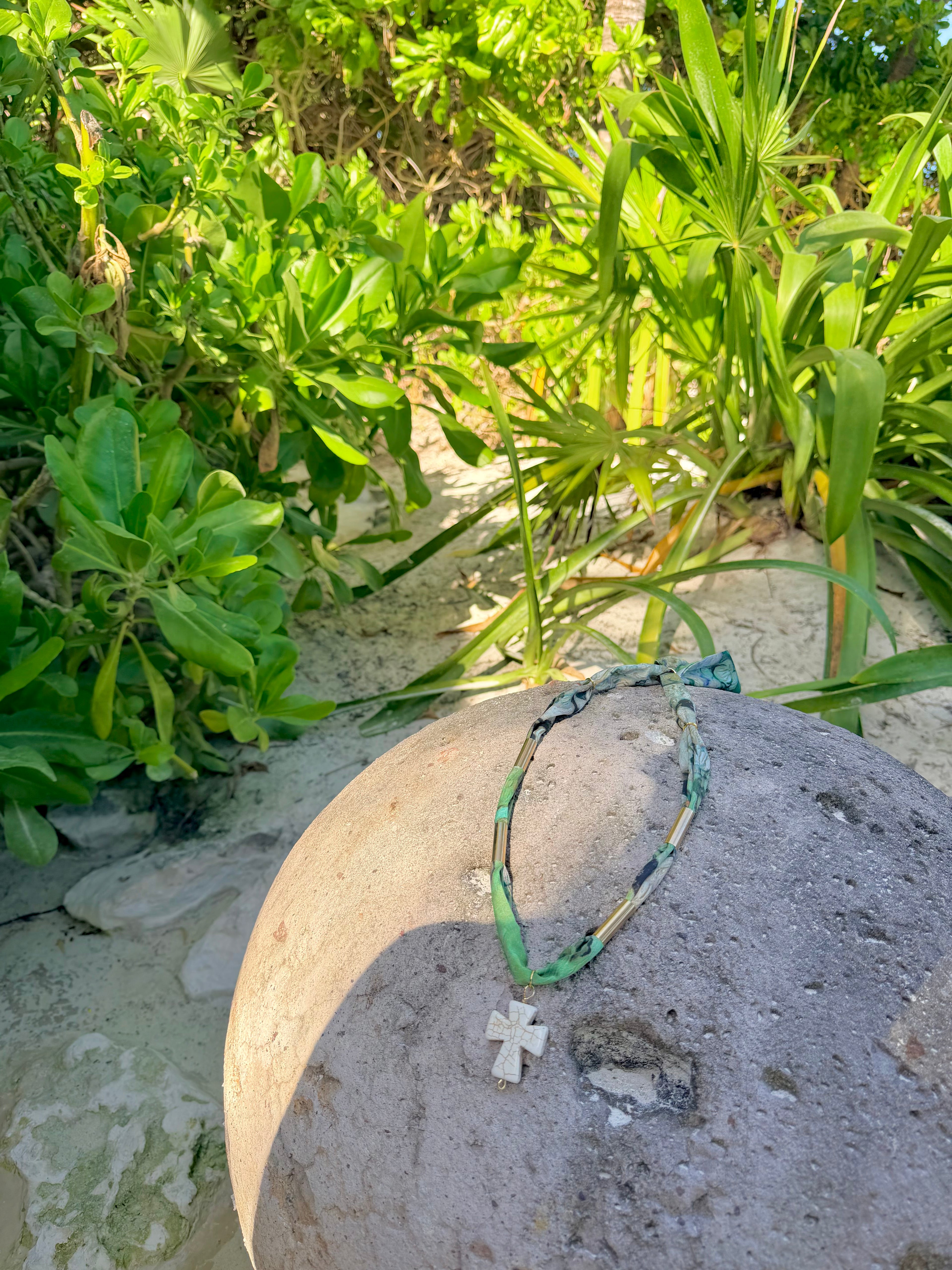 Bright Green Wrap Necklace