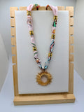 Pink Jungle Print Necklace with Pendant