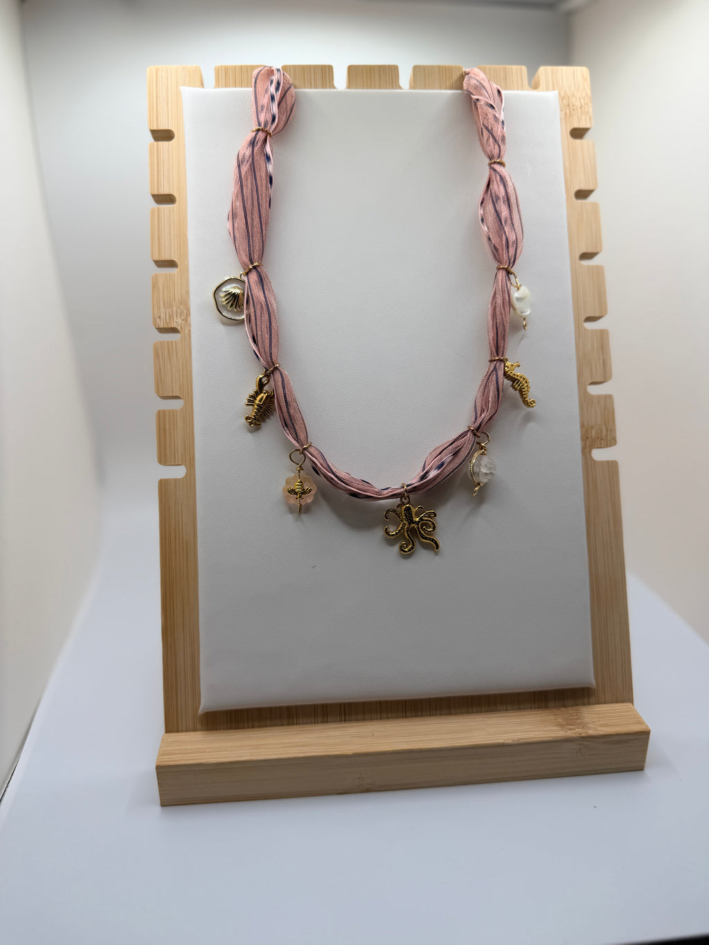 Pink Organza with Ocean Charms