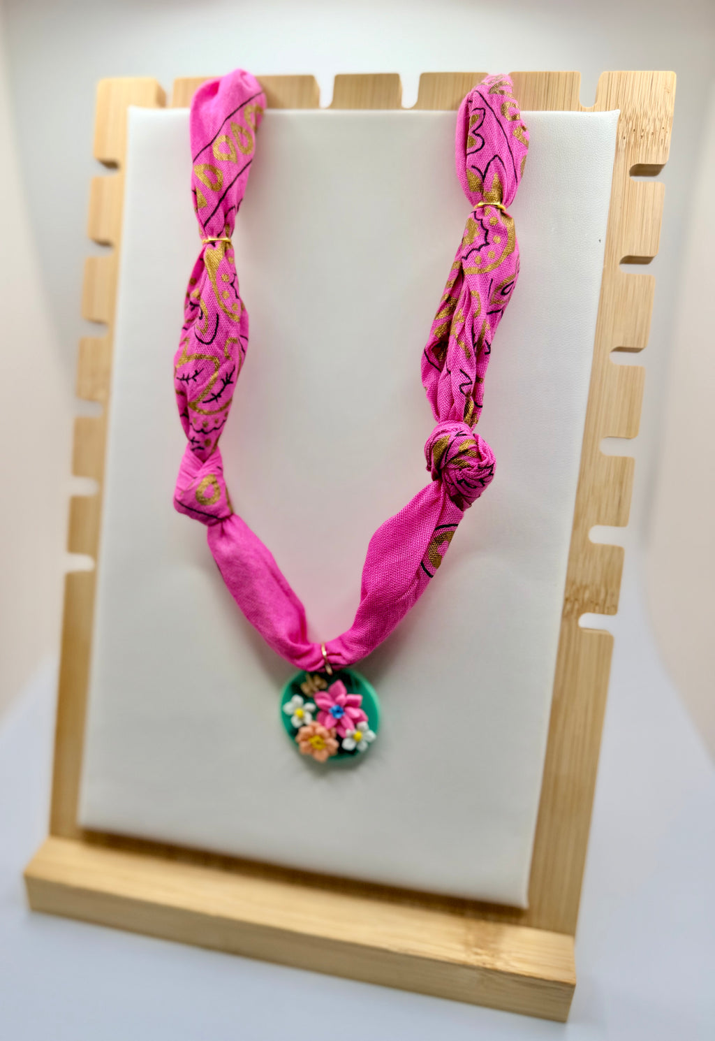 Girls Hot Pink and Gold Bandannie