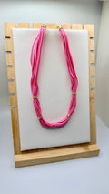 Thin Pink Rope Necklace
