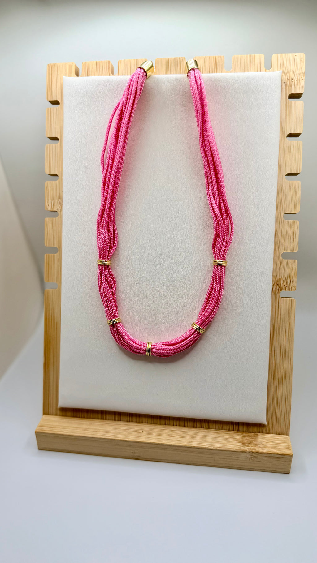 Thin Pink Rope Necklace