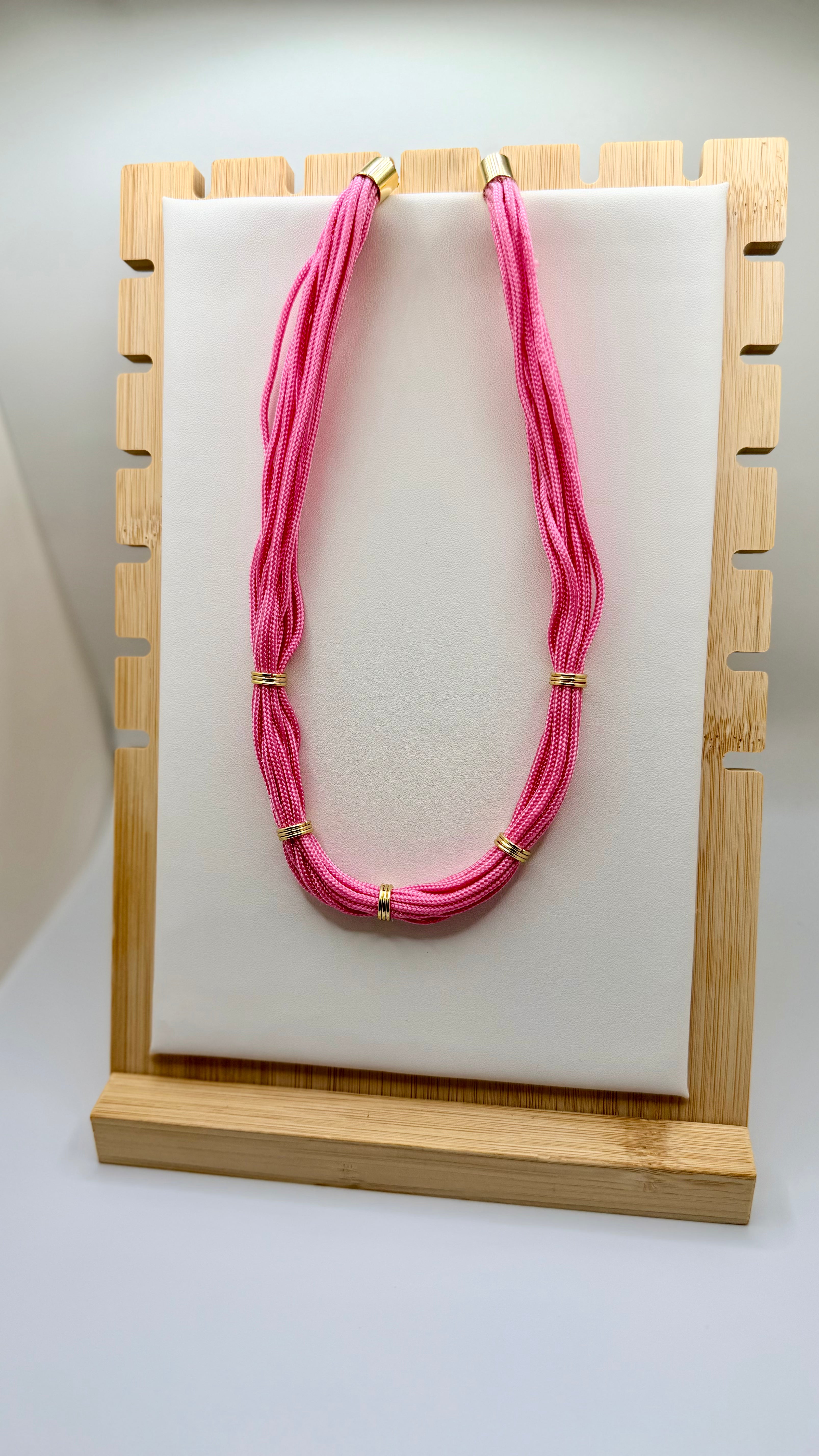 Thin Pink Rope Necklace