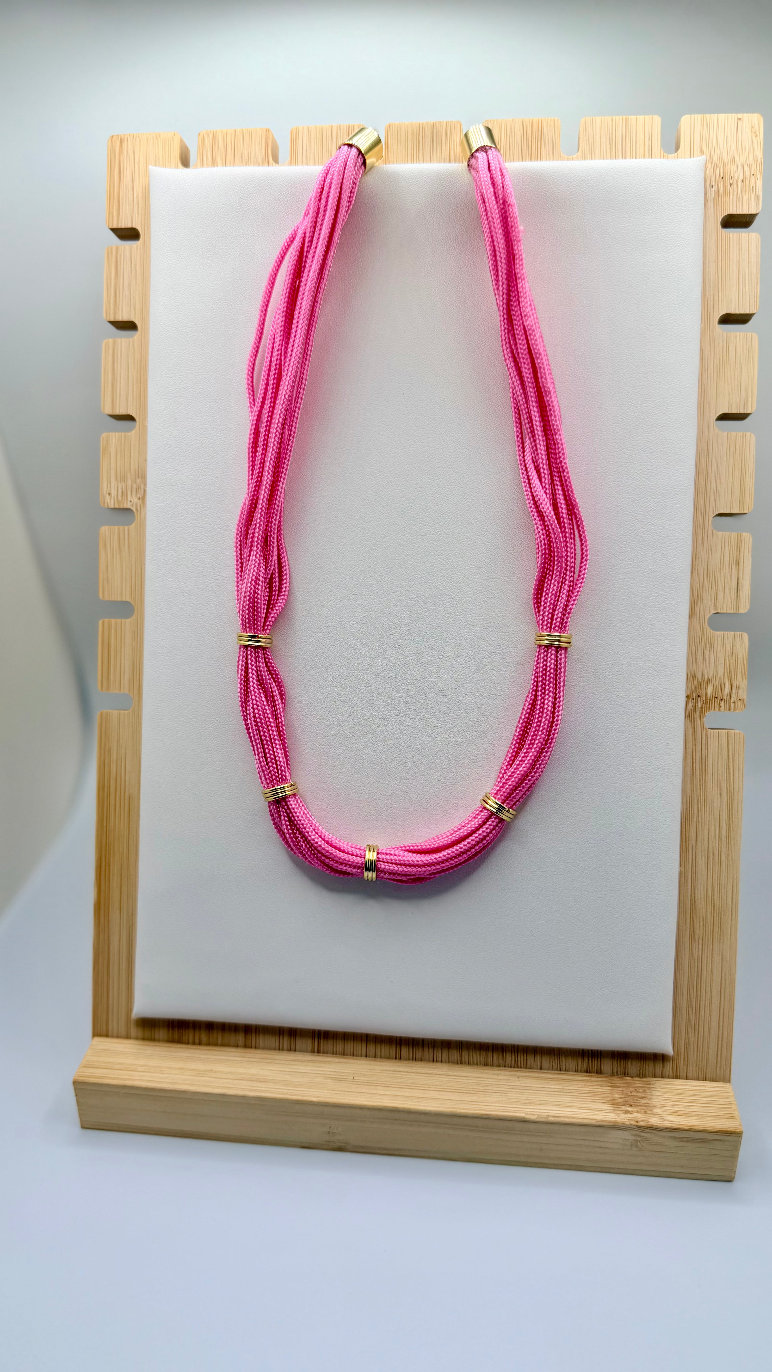 Thin Pink Rope Necklace