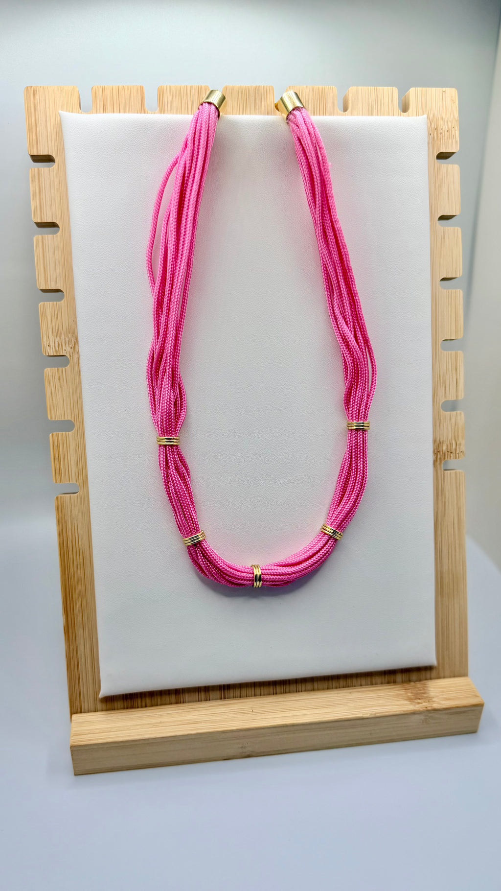 Thin Pink Rope Necklace