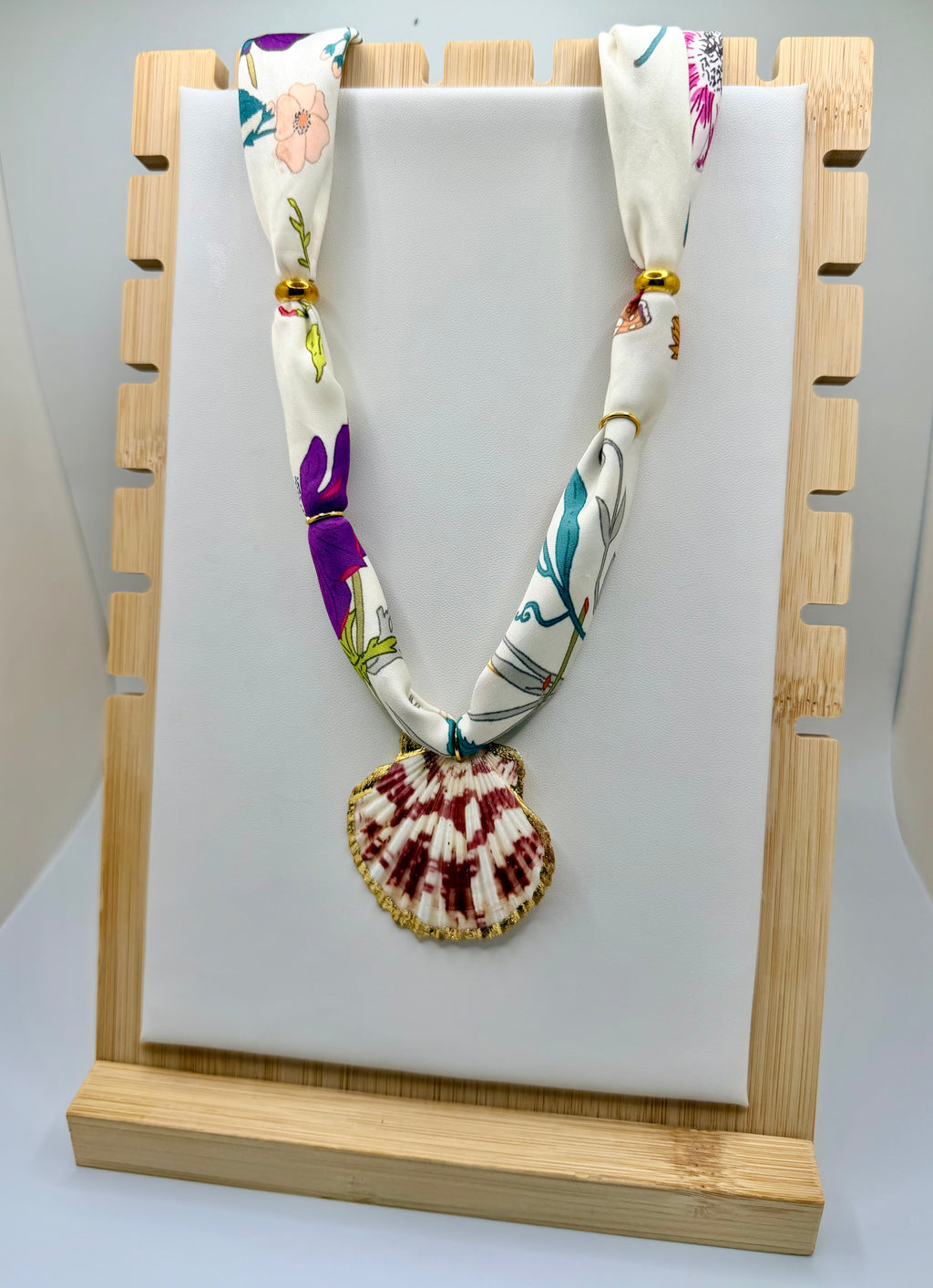 White Floral Silk Bandannie Necklace