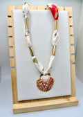 White Floral Silk Bandannie Wrap Necklace