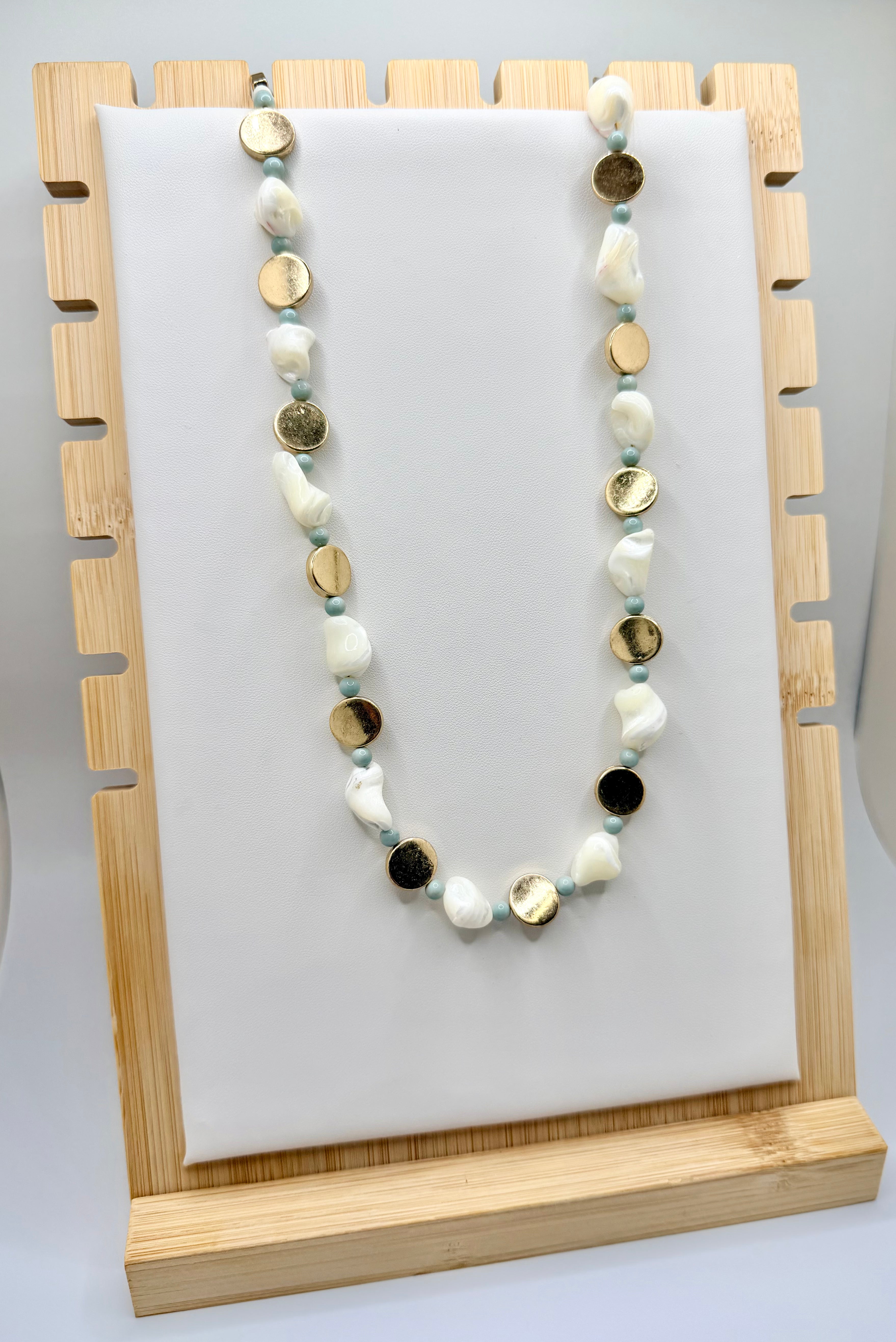Abstract Beaded Shell Necklace