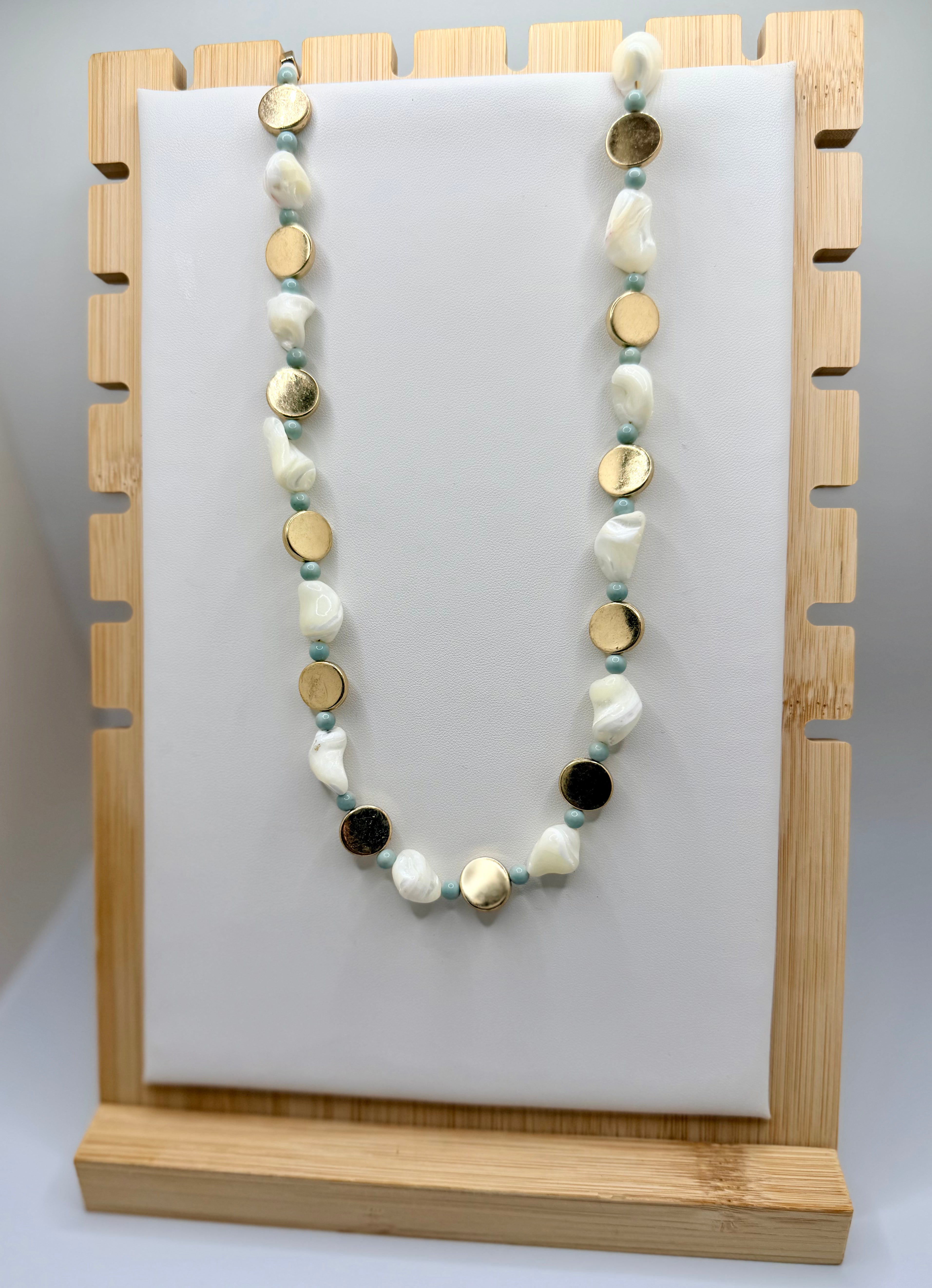 Abstract Beaded Shell Necklace