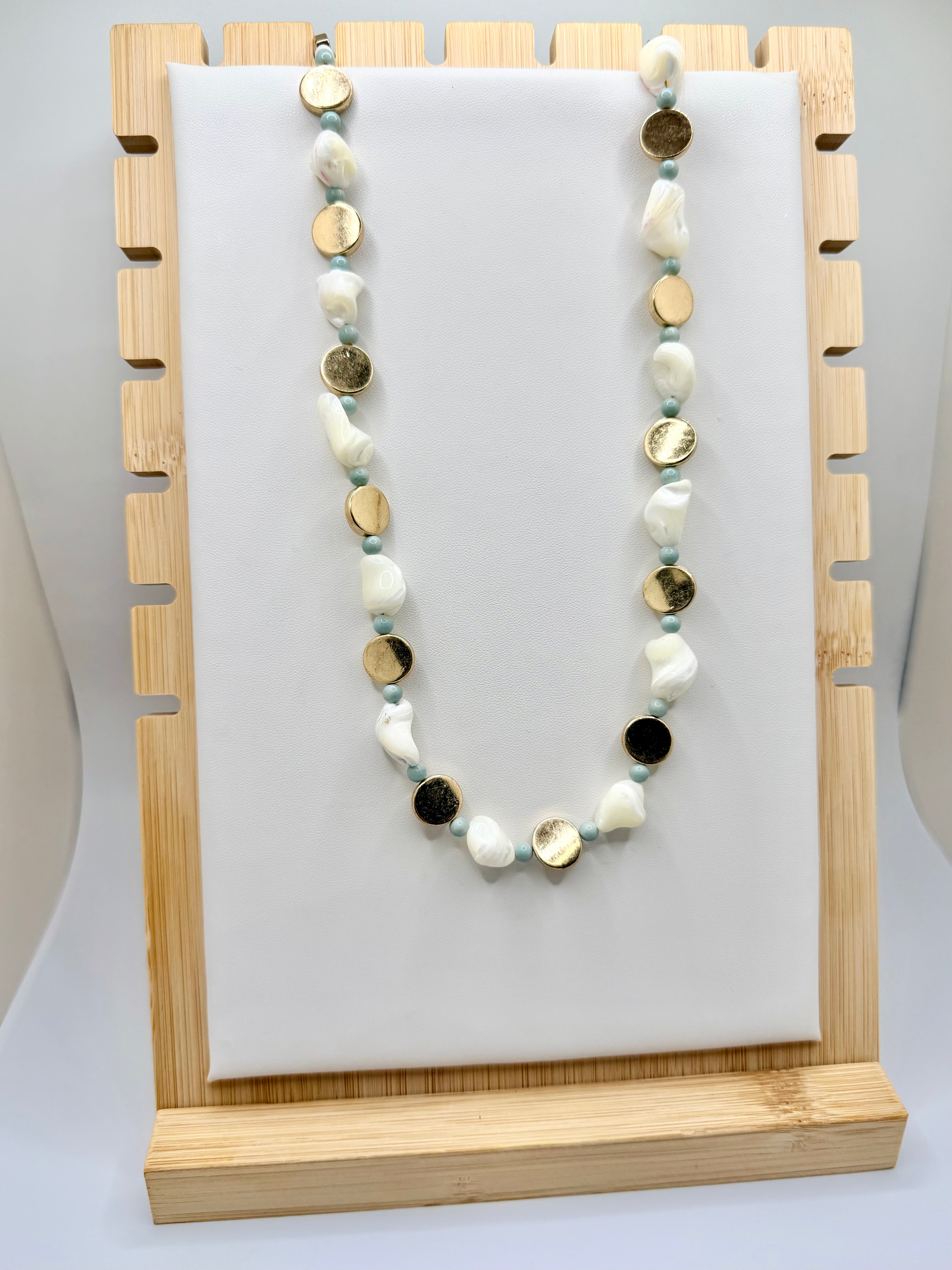 Abstract Beaded Shell Necklace