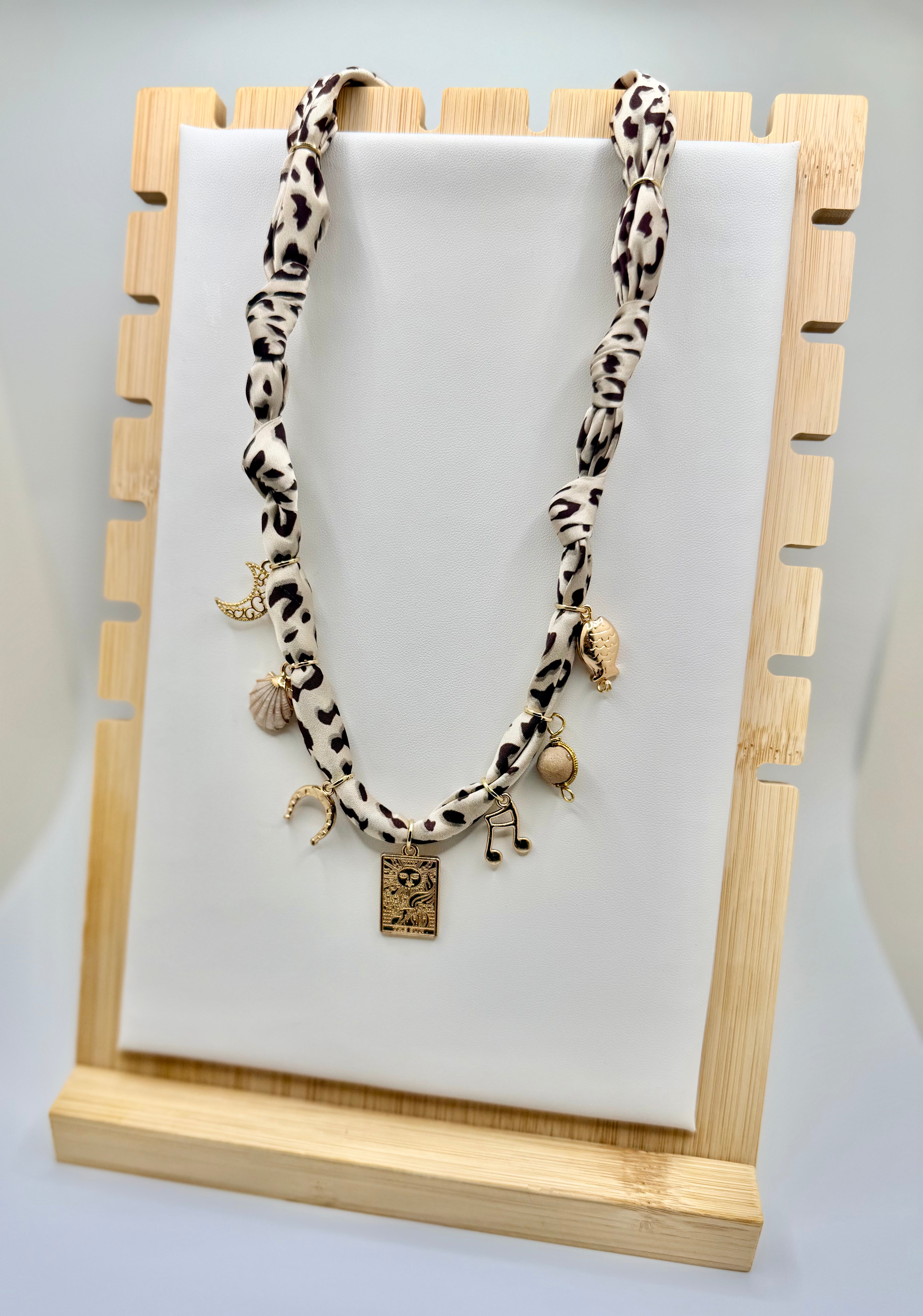 Leopard Print Silk Bandannie Necklace
