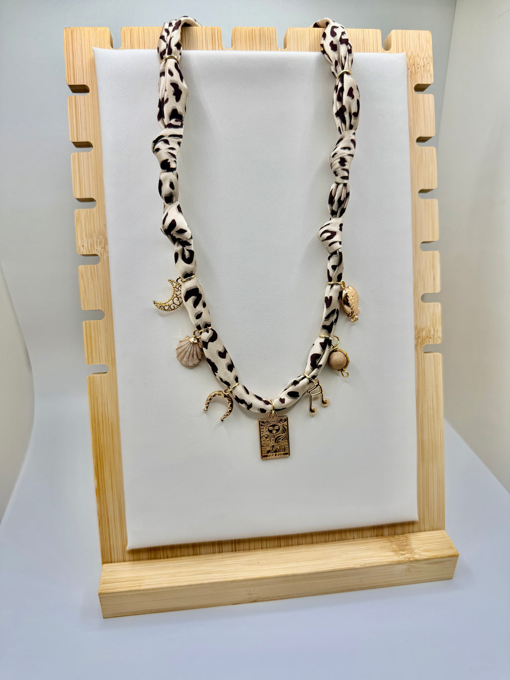 Leopard Print Silk Bandannie Necklace