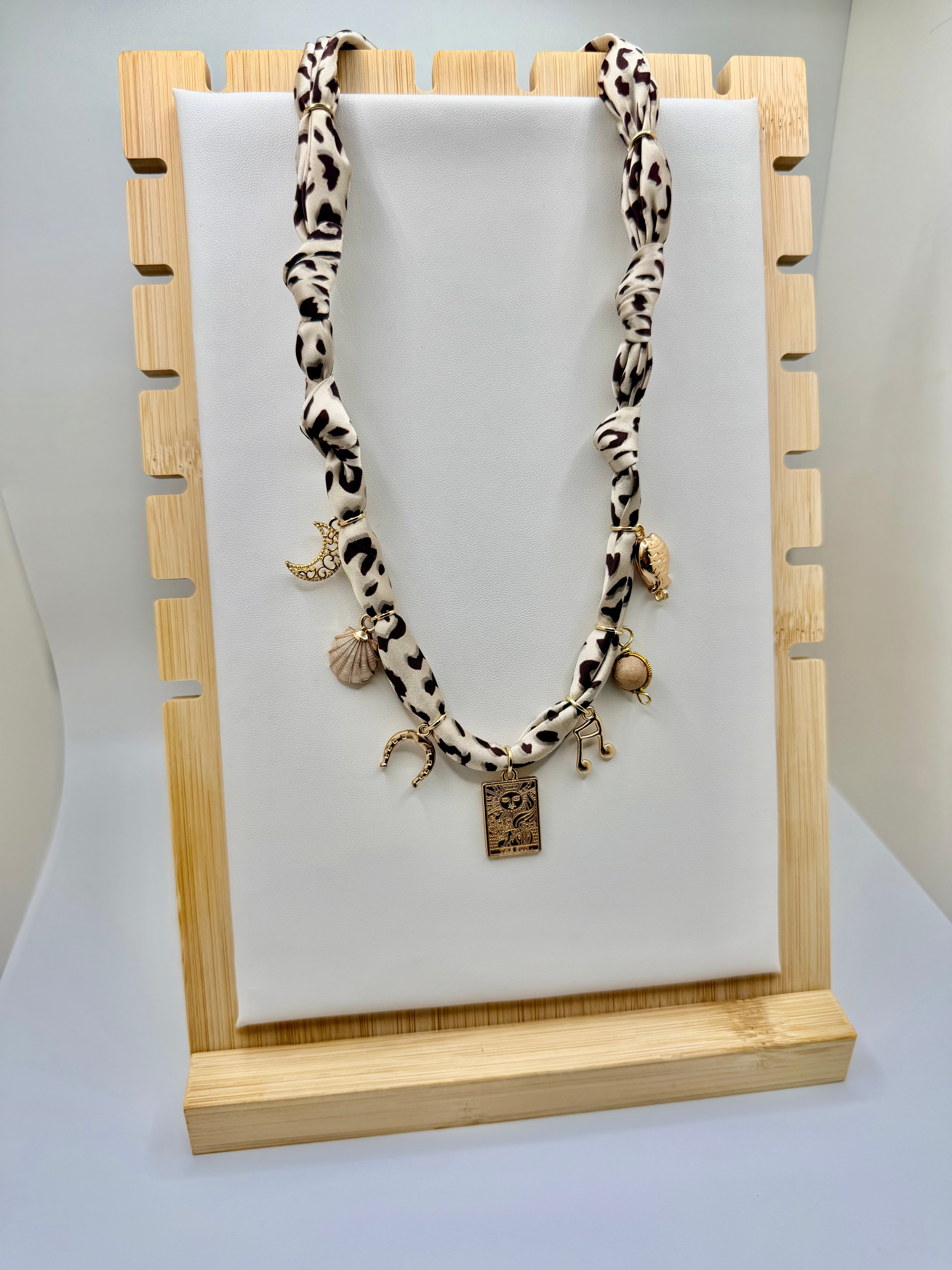 Leopard Print Silk Bandannie Necklace
